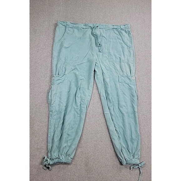 Tianello Pants - Tianello Joggers Womens XS Green Tencel Rayon Lightweight Baggy Spring Casual‎